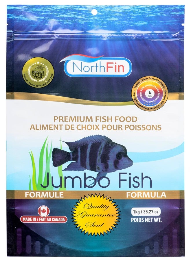 Northfin Fish Food Jumbo Formula Slow Sinking Pellets (4mm 1kg) - Image 1